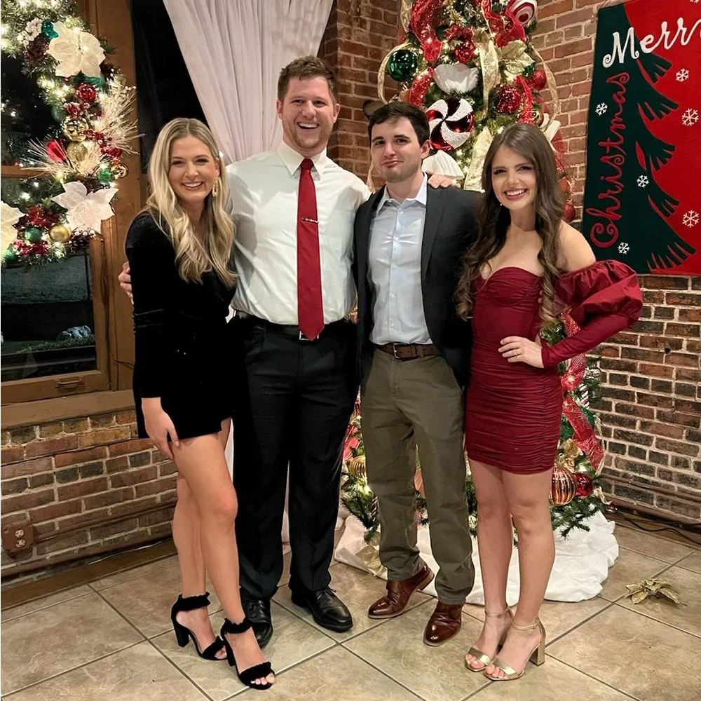 Oh Polly Can’t Get Enough Bardot Puff Sleeve Mini Ruched Dress Red Maroon 2 XS - Picture 7 of 9